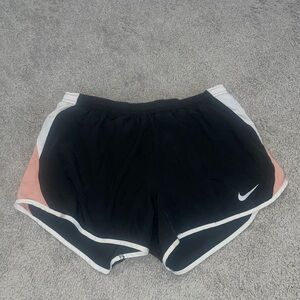 Nike Women's Black Shorts with White and Pink Accents